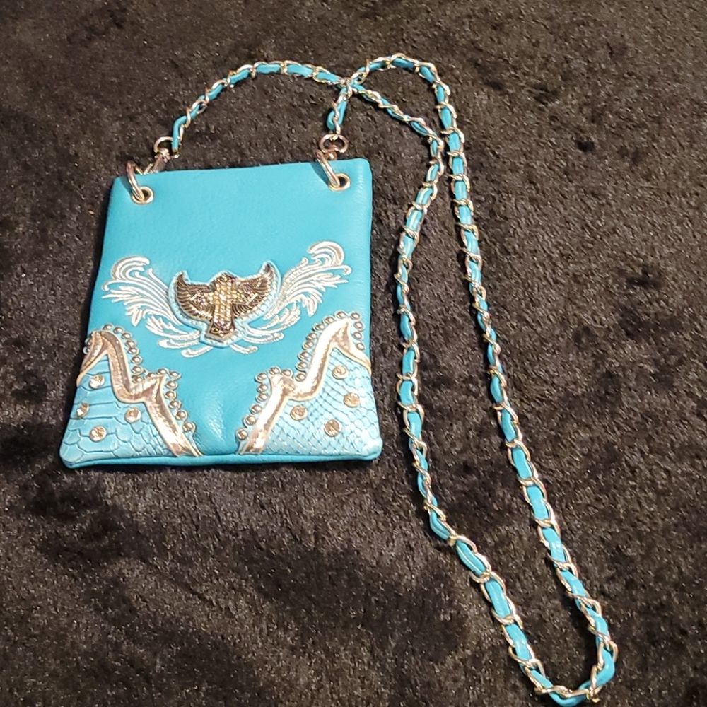 Bling Rhinestone Cross Floral Messenger Bag